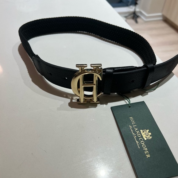 Equestrian Holland Cooper Black Belt with Gold Buckle - Picture 2 of 5